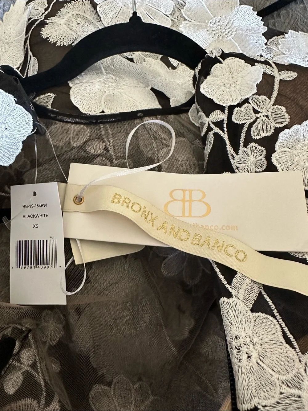 BRONX AND BRONCO bouquet maraya mini dress black and white NWT Black/White - Picture 8 of 11